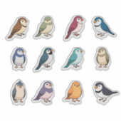 Comic-Vögel für Dekoration, Basteln & Geschenke Aufkleber (Vorderseite)