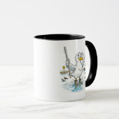 Comic-Vogel-Hochwassermessgerät-Pflicht Tasse (VorderseiteRechts)