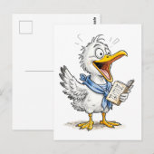 Comic-Vogel-Matrose-Besatzung Postkarte (Vorne/Hinten)
