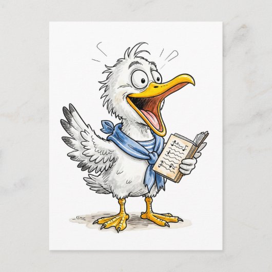 Comic-Vogel-Matrose-Besatzung Postkarte (Vorderseite)