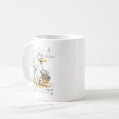 Comic-Vogel sammelt Muscheln Kaffeetasse (Vorderseite Links)