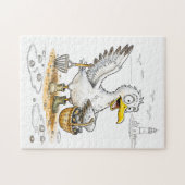 Comic-Vogel sammelt Muscheln Puzzle (Horizontal)