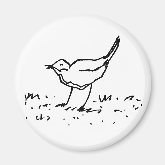 Comic-Vogel-Stift-Kunstzeichnung Magnet (Vorne)