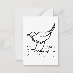 Comic-Vogel-Stift-Kunstzeichnung Mitteilungskarte