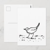 Comic-Vogel-Stift-Kunstzeichnung Postkarte (Vorne/Hinten)