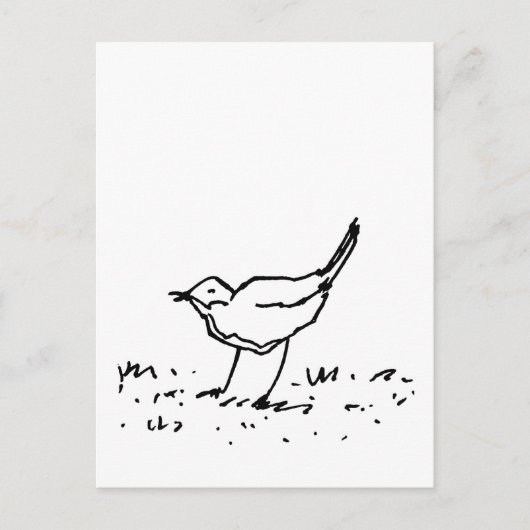 Comic-Vogel-Stift-Kunstzeichnung Postkarte (Vorderseite)