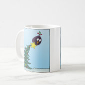 Comic-Vogel-Weihnachtsbaum-Stern Kaffeetasse (Vorderseite Links)