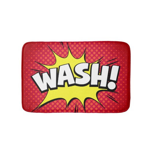 Comic "Wash!" Badermatte - rot Badematte (Vorderseite)