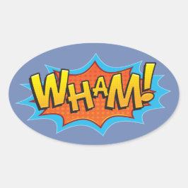 Comic Wham! Ovaler Aufkleber