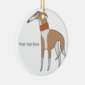 Comic Whippet Dog Keramik Ornament (Rechts)