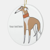 Comic Whippet Dog Keramik Ornament (Links)