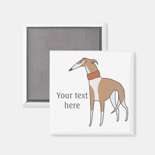 Comic Whippet Hund individuell anpassbar Magnet (Vorderseite/Rückseite)