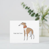 Comic Whippet Hund individuell anpassbar Postkarte (Stehend Vorderseite)