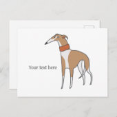 Comic Whippet Hund individuell anpassbar Postkarte (Vorne/Hinten)