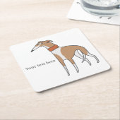 Comic Whippet Hund individuell anpassbar Rechteckiger Pappuntersetzer (angewinkelt)