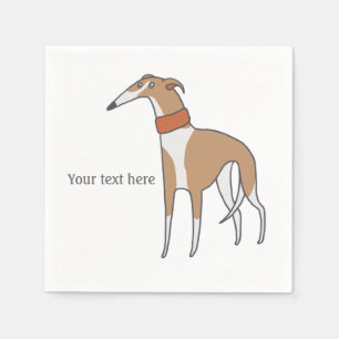 Comic Whippet Hund individuell anpassbar Serviette