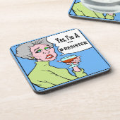 Comic Wine Drinker, bearbeiten Text, Untersetzer (Linke Seite)