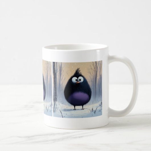 Comic Winter Bird Kaffeetasse (Rechts)