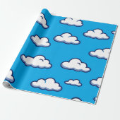 Comic-Wolkenmuster – Nahtloses Himmel-Design Geschenkpapier (Ungerollt)