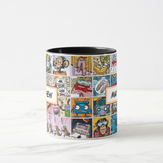 Comic Zeichen Kids Muster Tasse (Zentrum)
