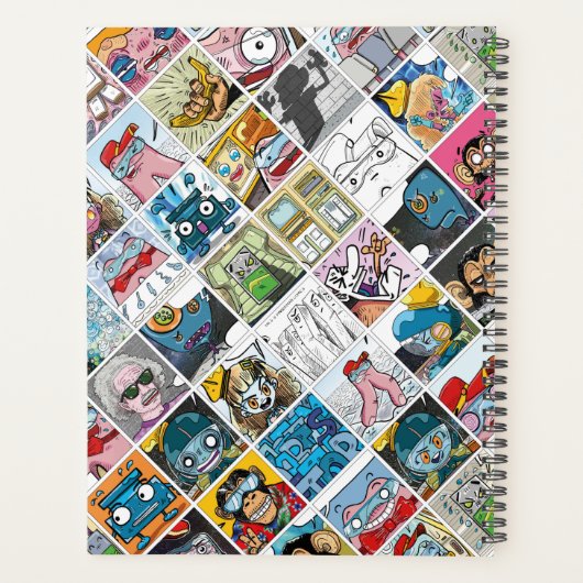 Comic-Zeichen Muster Kids sprechen Ballonname Planer (Rückseite)