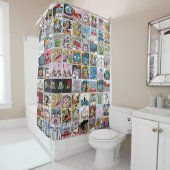 Comic-Zeichen Niedliche farbenfrohe Muster Duschko Duschvorhang (Beispiel)