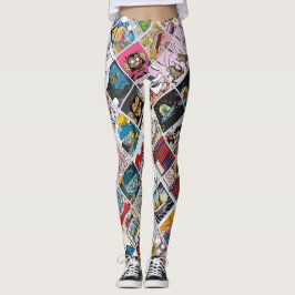 Comic-Zeichen Niedliche farbenfrohe Muster Legging Leggings