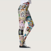 Comic-Zeichen Niedliche farbenfrohe Muster Legging Leggings (Rechts)
