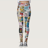 Comic-Zeichen Niedliche farbenfrohe Muster Legging Leggings (Vorderseite)