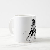 Comic Zeichnend Pferd Kaffeetasse (Vorderseite Links)