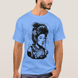 Comic-Zeichnung einer japanischen Manga-Geisha vin T-Shirt