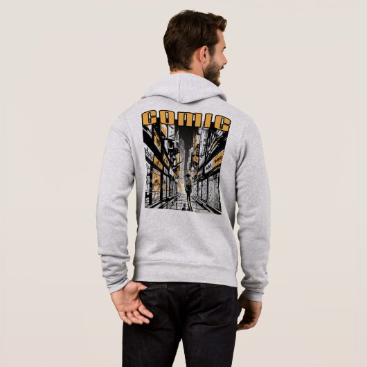 Comic-Zip Hoodie (Schwarz voll)