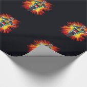 Comic Zombie Skelett Tod Motorrad Motorrad Geschen Geschenkpapier (Ecke)