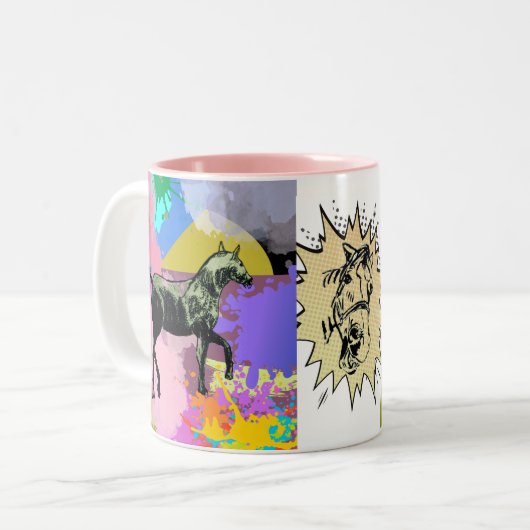 Comic Zweifarbige Tasse (Vorderseite Links)