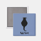 Comical Black Cat, add text Magnet (Vorderseite/Rückseite)