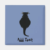 Comical Black Cat, add text Magnet (Vorne)