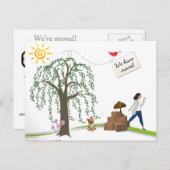 Comical change of Address II Postcards Ankündigungspostkarte (Vorne/Hinten)