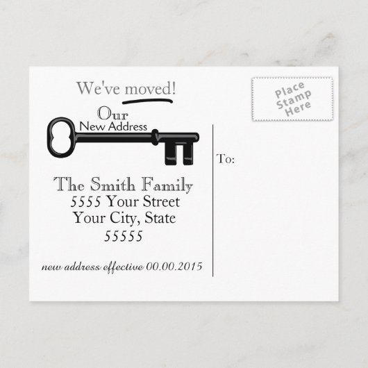 Comical change of Address II Postcards Ankündigungspostkarte (Rückseite)