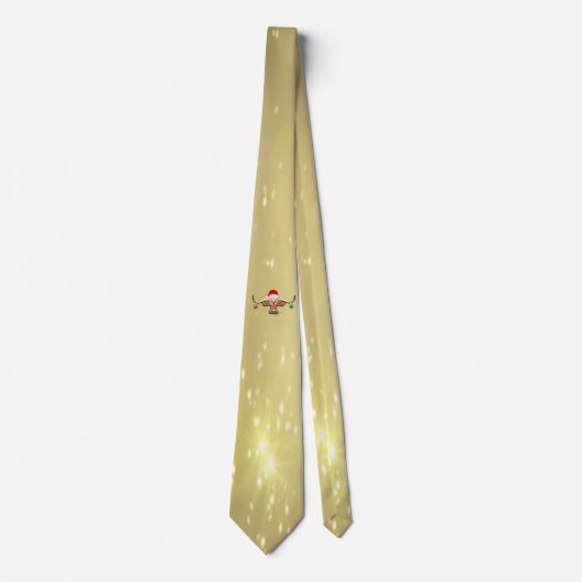 Comical Christmas Longhorn Steer Krawatte (Vorderseite)