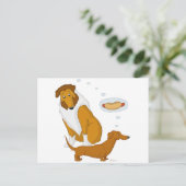 Comical Collie und Dackel Postkarte (Stehend Vorderseite)