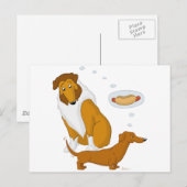 Comical Collie und Dackel Postkarte (Vorne/Hinten)