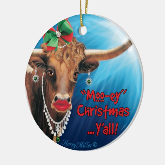 Comical cow Keramik Ornament (Links)