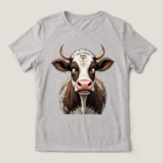 Comical Cow mit lustigem Schreiben auf der Stirn Tri-Blend Shirt (Design Vorderseite)