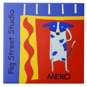 Comical Dog, Merci Edit text Fliese