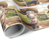 Comical Donkey trägt einen Strohhut Geschenkpapier (Rolleneckpunkt)