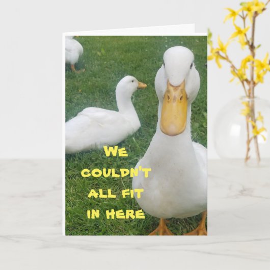 COMICAL DUCK SAGT GLÜCKLICH "GEBURTSTAG" KARTE (Gelbe Blume)