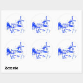 Comical Dutch Boy Runder Aufkleber (Blatt)