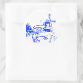 Comical Dutch Boy Runder Aufkleber (Tasche)