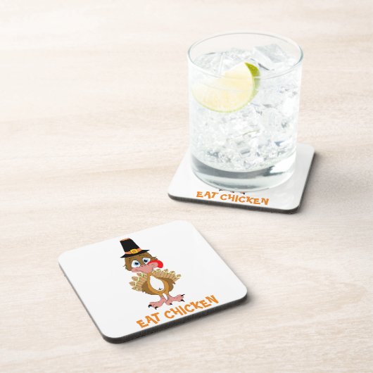 Comical Erntedank Turkey Drink Untersetzer (Rechte Seite)