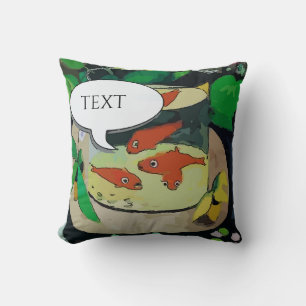 Comical Gold Fish Throw Kissen